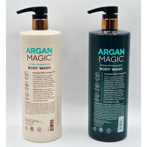 2 Pk ARGAN MAGIC Ultra-Hydrating Cocont Vanilla & Eucalyptus Mint w/Argan Oil - Picture 2 of 4